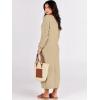image:imageANRABESS Women Long Sleeve Button V Neck Oversized Casual Loose Fit Waffle Knit Fall Midi Sweater Dress 2025 Trendy OutfitsApricot