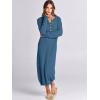 image:imageANRABESS Women Long Sleeve Button V Neck Oversized Casual Loose Fit Waffle Knit Fall Midi Sweater Dress 2025 Trendy OutfitsDusty Blue