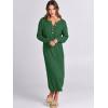 image:imageANRABESS Women Long Sleeve Button V Neck Oversized Casual Loose Fit Waffle Knit Fall Midi Sweater Dress 2025 Trendy OutfitsGreen