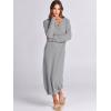 image:imageANRABESS Women Long Sleeve Button V Neck Oversized Casual Loose Fit Waffle Knit Fall Midi Sweater Dress 2025 Trendy OutfitsGrey