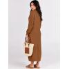 image:imageANRABESS Women Long Sleeve Button V Neck Oversized Casual Loose Fit Waffle Knit Fall Midi Sweater Dress 2025 Trendy OutfitsLight Khaki