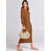 image:imageANRABESS Women Long Sleeve Button V Neck Oversized Casual Loose Fit Waffle Knit Fall Midi Sweater Dress 2025 Trendy OutfitsLight Khaki