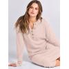 image:imageANRABESS Women Long Sleeve Button V Neck Oversized Casual Loose Fit Waffle Knit Fall Midi Sweater Dress 2025 Trendy OutfitsLight Pink