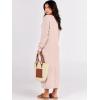 image:imageANRABESS Women Long Sleeve Button V Neck Oversized Casual Loose Fit Waffle Knit Fall Midi Sweater Dress 2025 Trendy OutfitsLight Pink