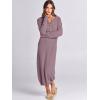 image:imageANRABESS Women Long Sleeve Button V Neck Oversized Casual Loose Fit Waffle Knit Fall Midi Sweater Dress 2025 Trendy OutfitsRed Apricot