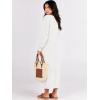 image:imageANRABESS Women Long Sleeve Button V Neck Oversized Casual Loose Fit Waffle Knit Fall Midi Sweater Dress 2025 Trendy OutfitsWhite