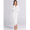 image:imageANRABESS Women Long Sleeve Button V Neck Oversized Casual Loose Fit Waffle Knit Fall Midi Sweater Dress 2025 Trendy OutfitsWhite