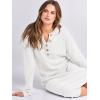 image:imageANRABESS Women Long Sleeve Button V Neck Oversized Casual Loose Fit Waffle Knit Fall Midi Sweater Dress 2025 Trendy OutfitsWhite