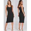 image:imageANRABESS Womens 2 Piece Outfits Sweater Dresses Set Midi Skirt Sets Long Sleeve Crop Top Bodycon Ribbed Knit Dress 2025 FallBlack