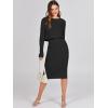 image:imageANRABESS Womens 2 Piece Outfits Sweater Dresses Set Midi Skirt Sets Long Sleeve Crop Top Bodycon Ribbed Knit Dress 2025 FallBlack