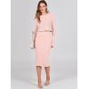image:imageANRABESS Womens 2 Piece Outfits Sweater Dresses Set Midi Skirt Sets Long Sleeve Crop Top Bodycon Ribbed Knit Dress 2025 FallPink