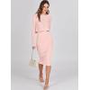 image:imageANRABESS Womens 2 Piece Outfits Sweater Dresses Set Midi Skirt Sets Long Sleeve Crop Top Bodycon Ribbed Knit Dress 2025 FallPink