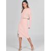 image:imageANRABESS Womens 2 Piece Outfits Sweater Dresses Set Midi Skirt Sets Long Sleeve Crop Top Bodycon Ribbed Knit Dress 2025 FallPink
