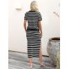 image:imageANRABESS Womens 2 Piece Skirt SetsStriped Knit Sweater Midi DressComfy CuteLounge Casual Travel for Summer or Early FallBlack White