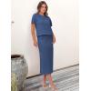 image:imageANRABESS Womens 2 Piece Skirt SetsStriped Knit Sweater Midi DressComfy CuteLounge Casual Travel for Summer or Early FallDark Blue