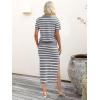 image:imageANRABESS Womens 2 Piece Skirt SetsStriped Knit Sweater Midi DressComfy CuteLounge Casual Travel for Summer or Early FallGrey White