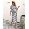 image:imageANRABESS Womens 2 Piece Skirt SetsStriped Knit Sweater Midi DressComfy CuteLounge Casual Travel for Summer or Early FallGrey White