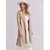 image:imageANRABESS Womens Long Cardigans Sweater 2025 Fall Dressy Casual Lapel Knit Warm Trench Coatigan Oversized Blazer Jacket CoatDark Apricot