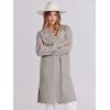 image:imageANRABESS Womens Long Cardigans Sweater 2025 Fall Dressy Casual Lapel Knit Warm Trench Coatigan Oversized Blazer Jacket CoatGrey Khaki