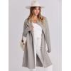 image:imageANRABESS Womens Long Cardigans Sweater 2025 Fall Dressy Casual Lapel Knit Warm Trench Coatigan Oversized Blazer Jacket CoatGrey Khaki