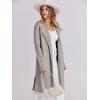 image:imageANRABESS Womens Long Cardigans Sweater 2025 Fall Dressy Casual Lapel Knit Warm Trench Coatigan Oversized Blazer Jacket CoatGrey Khaki