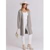 image:imageANRABESS Womens Long Cardigans Sweater 2025 Fall Dressy Casual Lapel Knit Warm Trench Coatigan Oversized Blazer Jacket CoatGrey Khaki