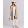 image:imageANRABESS Womens Long Cardigans Sweater 2025 Fall Dressy Casual Lapel Knit Warm Trench Coatigan Oversized Blazer Jacket CoatKhaki