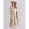 image:imageANRABESS Womens Long Cardigans Sweater 2025 Fall Dressy Casual Lapel Knit Warm Trench Coatigan Oversized Blazer Jacket CoatKhaki