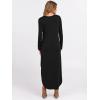 image:imageANRABESS Womens Long Sleeve Maxi Dresses 2025 Fall Outfits Casual Loose Split Travel Vacation T Shirt Dress with PocketsBlack