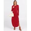 image:imageANRABESS Womens Long Sleeve Maxi Dresses 2025 Fall Outfits Casual Loose Split Travel Vacation T Shirt Dress with PocketsBright Red