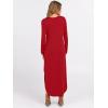 image:imageANRABESS Womens Long Sleeve Maxi Dresses 2025 Fall Outfits Casual Loose Split Travel Vacation T Shirt Dress with PocketsBright Red