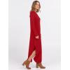 image:imageANRABESS Womens Long Sleeve Maxi Dresses 2025 Fall Outfits Casual Loose Split Travel Vacation T Shirt Dress with PocketsBright Red