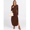 image:imageANRABESS Womens Long Sleeve Maxi Dresses 2025 Fall Outfits Casual Loose Split Travel Vacation T Shirt Dress with PocketsCoffee