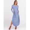 image:imageANRABESS Womens Long Sleeve Maxi Dresses 2025 Fall Outfits Casual Loose Split Travel Vacation T Shirt Dress with PocketsFloral Blue White