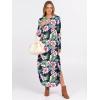 image:imageANRABESS Womens Long Sleeve Maxi Dresses 2025 Fall Outfits Casual Loose Split Travel Vacation T Shirt Dress with PocketsFloral Green Pink