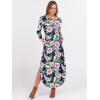 image:imageANRABESS Womens Long Sleeve Maxi Dresses 2025 Fall Outfits Casual Loose Split Travel Vacation T Shirt Dress with PocketsFloral Green Pink