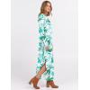 image:imageANRABESS Womens Long Sleeve Maxi Dresses 2025 Fall Outfits Casual Loose Split Travel Vacation T Shirt Dress with PocketsFloral Green White