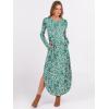 image:imageANRABESS Womens Long Sleeve Maxi Dresses 2025 Fall Outfits Casual Loose Split Travel Vacation T Shirt Dress with PocketsFloral Lake Blue