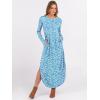 image:imageANRABESS Womens Long Sleeve Maxi Dresses 2025 Fall Outfits Casual Loose Split Travel Vacation T Shirt Dress with PocketsFloral Light Blue White