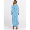 image:imageANRABESS Womens Long Sleeve Maxi Dresses 2025 Fall Outfits Casual Loose Split Travel Vacation T Shirt Dress with PocketsFloral Light Blue White
