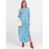 image:imageANRABESS Womens Long Sleeve Maxi Dresses 2025 Fall Outfits Casual Loose Split Travel Vacation T Shirt Dress with PocketsFloral Light Blue White