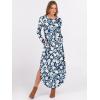 image:imageANRABESS Womens Long Sleeve Maxi Dresses 2025 Fall Outfits Casual Loose Split Travel Vacation T Shirt Dress with PocketsFloral Lily
