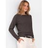 image:imageANRABESS Womens Long Sleeve Rolled Neck Casual Soft Lightweight Basic Pullover Sweater Top 2025 Fall Shirt Work OutfitsDeep Taupe