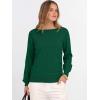 image:imageANRABESS Womens Long Sleeve Rolled Neck Casual Soft Lightweight Basic Pullover Sweater Top 2025 Fall Shirt Work OutfitsForest Green