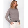 image:imageANRABESS Womens Long Sleeve Rolled Neck Casual Soft Lightweight Basic Pullover Sweater Top 2025 Fall Shirt Work OutfitsGrey Khaki