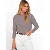 image:imageANRABESS Womens Long Sleeve Rolled Neck Casual Soft Lightweight Basic Pullover Sweater Top 2025 Fall Shirt Work OutfitsGrey Khaki