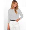image:imageANRABESS Womens Long Sleeve Rolled Neck Casual Soft Lightweight Basic Pullover Sweater Top 2025 Fall Shirt Work OutfitsLight Grey