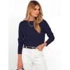 image:imageANRABESS Womens Long Sleeve Rolled Neck Casual Soft Lightweight Basic Pullover Sweater Top 2025 Fall Shirt Work OutfitsNavy Blue