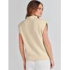 image:imageANRABESS Womens Mock Neck Sleeveless Sweater Vest Casual Cap Sleeve Knit Pullover Tank Tops 2026 Fall ClothesApricot