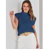 image:imageANRABESS Womens Mock Neck Sleeveless Sweater Vest Casual Cap Sleeve Knit Pullover Tank Tops 2026 Fall ClothesDark Blue